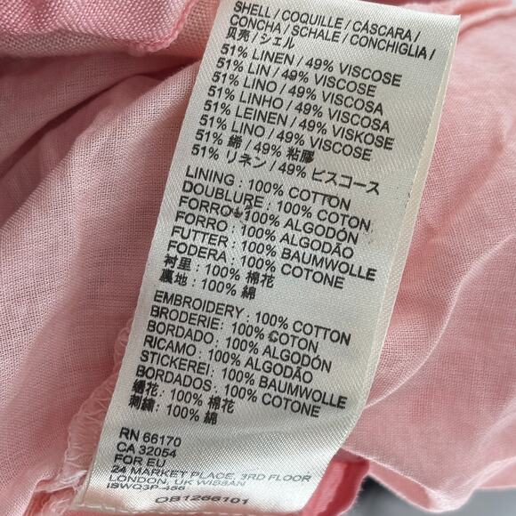 Free People Pink Ombre Tie Dye Eyelet Linen Trapeze Flowy Mini Dress - Picture 10 of 11